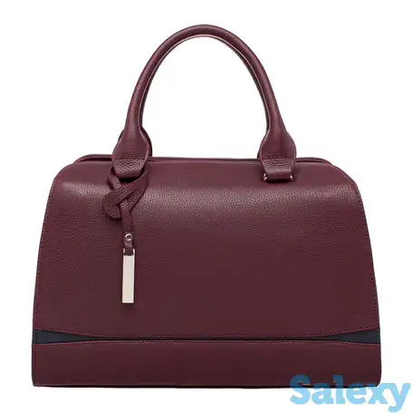 Женская кожаная сумка emra burgundy/dark blue, фотография 1