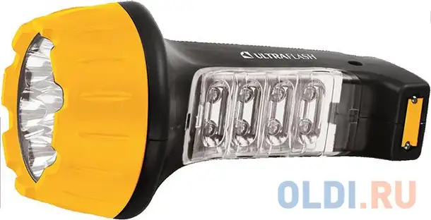 Фонарь ручной ultraflash led3818 чёрный желтый, фотография 1
