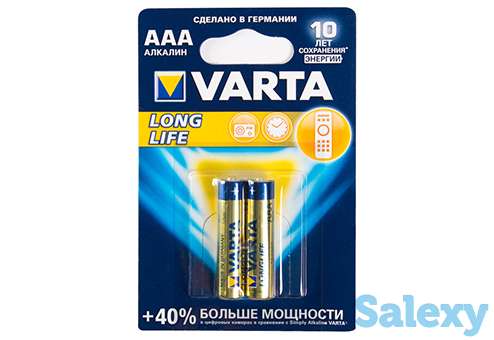 Батарейка varta, lr03 longlife micro, aaa, 1.5 v, 2 шт. блистер, фотография 1