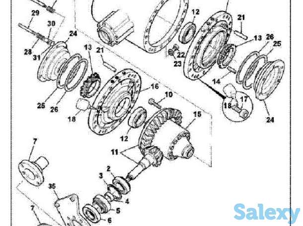 Дифференциал заднего и переднего моста на экскаватор-погрузчик Hidromek 102B, 102S., фотография 1