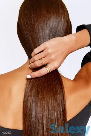 Золотистое кольцо со стразами, фотография 1