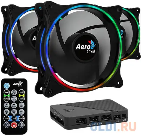 Вентилятор aerocool eclipse 12 pro (3x120мм, 19.8db, 1000rpm, 6 pin, подсветка+, фотография 1