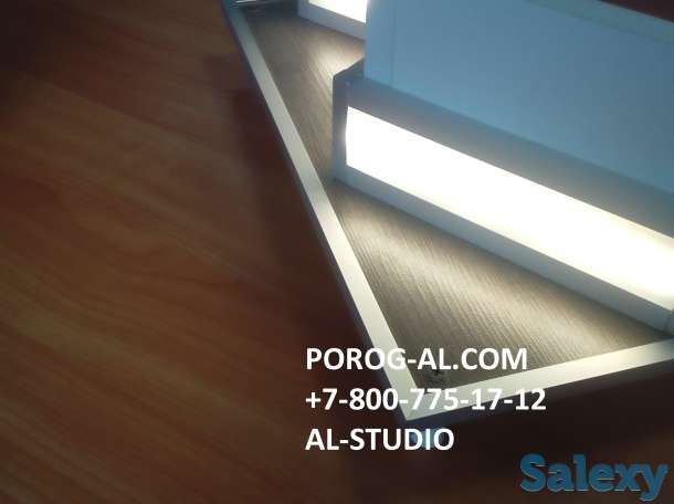 плинтус СВЕТОДИОДНЫЙ с подсветкой ЛЕД алюминиевый, фотография 6