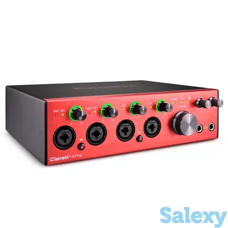 Внешняя студийная звуковая карта focusrite clarett+ 4pre, фотография 1