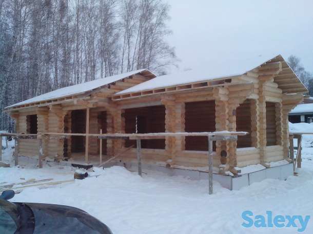 Оцилиндрованное бревно с чашками и без., фотография 3