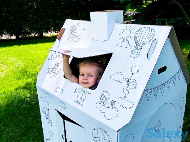 Картонный домик-раскраска Алматы, фотография 1