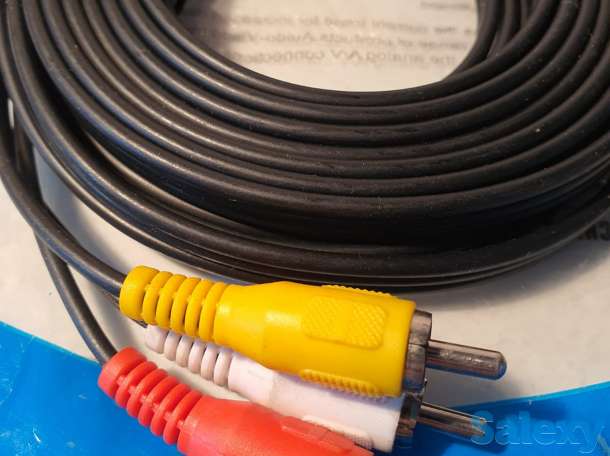 Кабель шнур три 3 тюльпана 3 RCA M/M, 3 метра для DVD ДВД аудио и тд, фотография 1