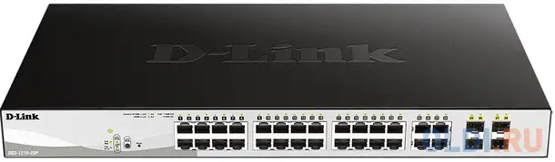 Коммутатор d-link dgs-1210-28p 24 порта 10/100/1000mbps poe 4xsfp, фотография 1