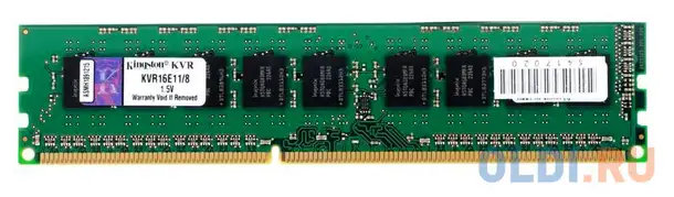 Оперативная память для компьютера kingston valueram dimm 8gb ddr3 1600 mhz, фотография 1