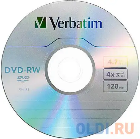 Dvd-rw 4x 4.7gb jewel serl verbatim [43285/43485/43486], фотография 1