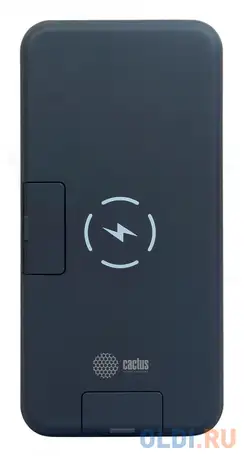 Мобильный аккумулятор cactus cs-pbfsqt-10000 li-pol 10000mah 3a черный 1xusb беспроводная зарядка, фотография 1