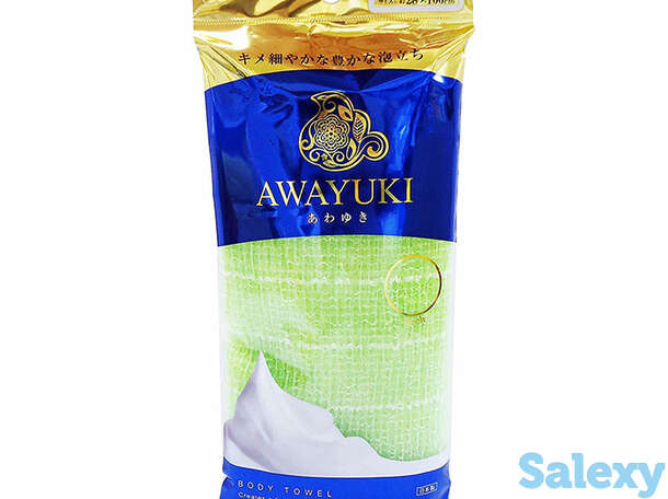 Мочалка для душа он:е awayuki body towel (зелёная, жёсткая), фотография 1