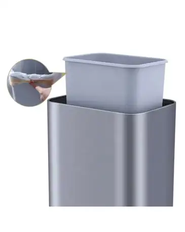 Сенсорное мусорное ведро металлическое 13 литров, фотография 1