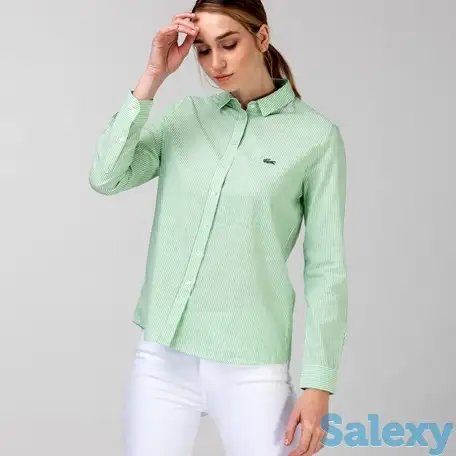 Женская рубашка lacoste из хлопка и льна, фотография 1