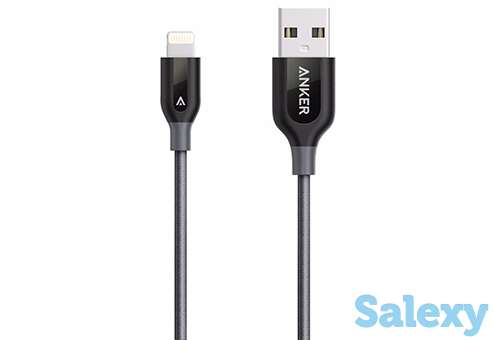 Кабель для ipod, iphone, ipad anker powerline+ lightning to usb cable 0.9m a8121ha1. серый, фотография 2