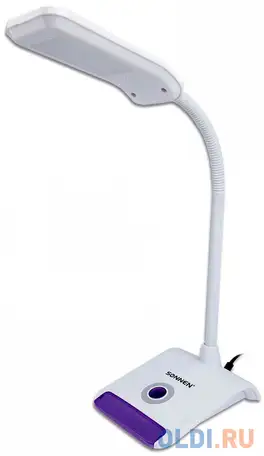 Светильник настольный sonnen ou-147, на подставке, светодиодный, 5 вт, белый/фиолетовый, 236672, фотография 1