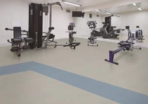 Спортивный коммерческий линолеум. Линолеум для тренажерных и спортивных помещений, линолеум для спортзалов интерьерный, фотография 3