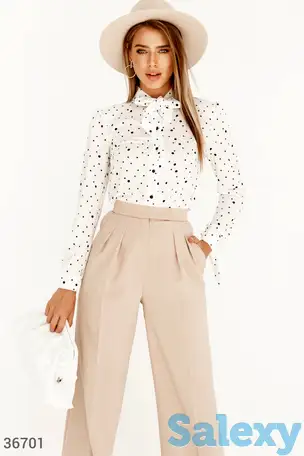 Воздушная блуза с гороховым принтом, фотография 1