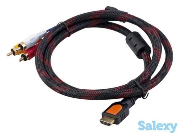 Продам кабель переходник с HDMI на RCA / Тюльпан / Колокольчик, 1.5м, фотография 1