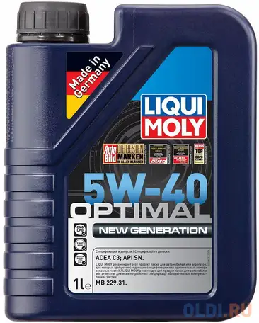 39032 liquimoly нс-синт. мот.масло optimal new generation 5w-40 (1л), фотография 1