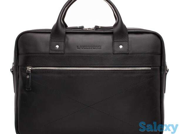 Кожаная деловая сумка для ноутбука Bartley Black, фотография 1