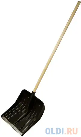 Лопата сибртех 61566 снеговая 360х400мм с черенком в/с пластмассовая алюминиевая окантовка, фотография 1