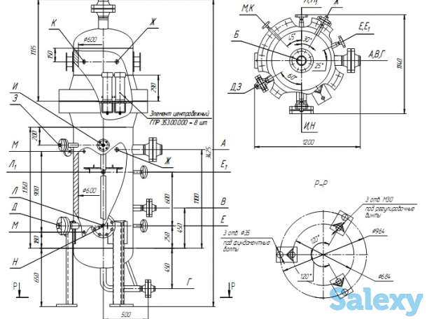 Газосепараторы с центробежными элементами типа ГСЦ с условным давлением от 1,6 МПа до 16 МПа, фотография 4