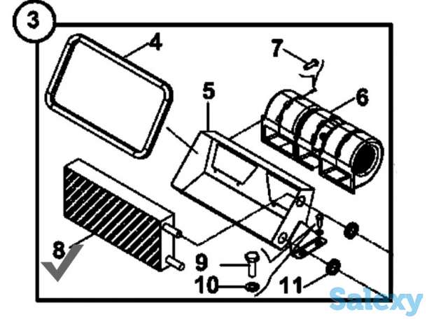 Радиатор печки на экскаватор-погрузчик Hidromek 102B, 102S., фотография 1