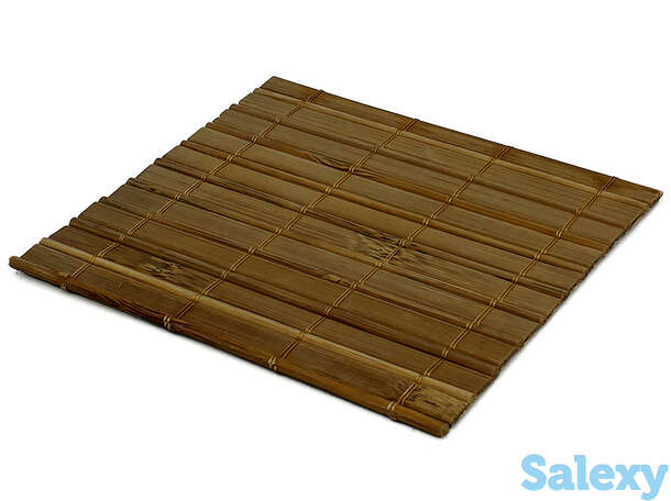 Набор чайных циновок (бамбук), светло-коричневые, 10 х 10 см, 5 шт/упак, фотография 1