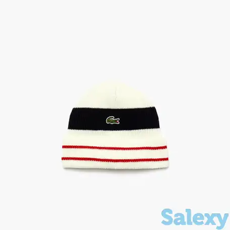 Мужская шерстяная шапка lacoste made in france в полоску, фотография 1