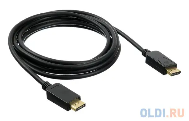 Кабель displayport 2м бюрократ bhp dpp_1.2-2 круглый черный, фотография 1