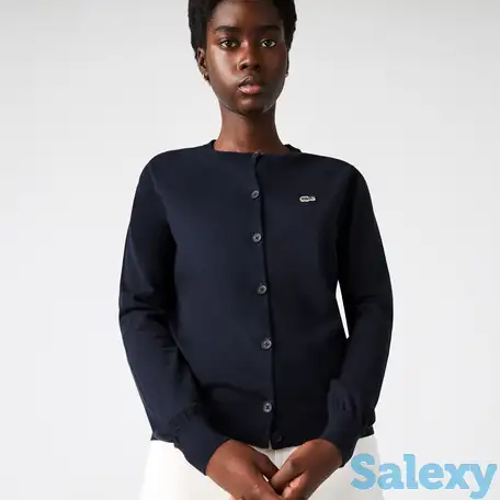 Женский хлопковый кардиган lacoste на пуговицах, фотография 1