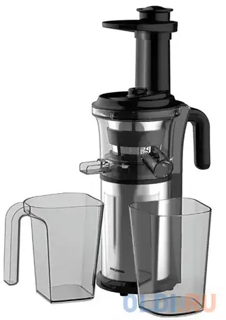 Соковыжималка шнековая hyundai hy-js4322 220вт рез.сок.:1000мл. серебристый/черный, фотография 1