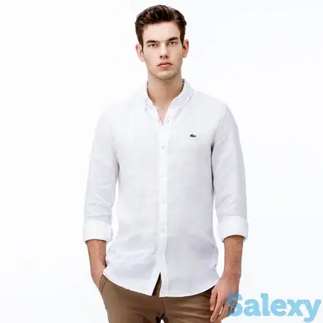 Мужская рубашка lacoste из льна slim fit, фотография 1