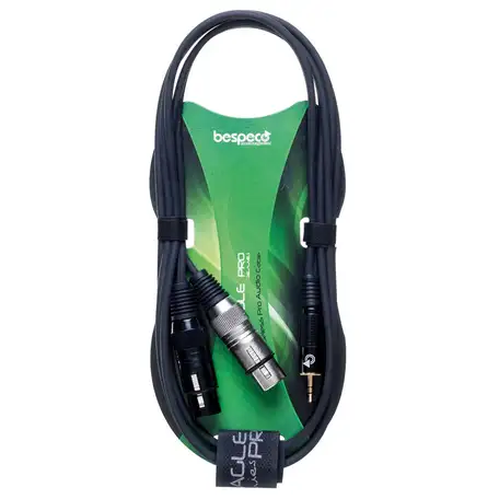 Кабель xlr(m)-minijack 1.5 m bespeco eagle pro eayms2fx150, фотография 1