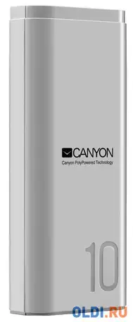 Зарядное устройство canyon cne-cpb010w 10000mah li-pol, in 5v/2a, out 5v/2.1a, , фотография 1