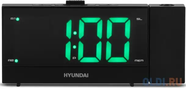 Часы с радиоприёмником hyundai h-rcl243 чёрный, фотография 1