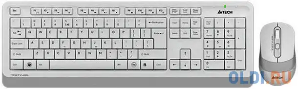 A-4tech клавиатура + мышь a4 fstyler fg1010 white клав:белый/серый мышь:белый/серый usb, фотография 1