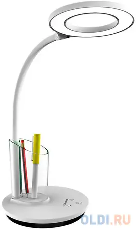 Светильник camelion kd-826 c01 (14145) настольный на основание белый 8вт, фотография 1