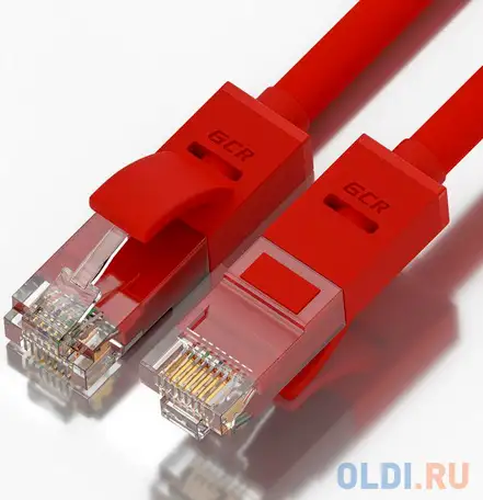 Gcr патч-корд прямой 35.0m utp кат.5e, красный, позолоченные контакты, 24 awg,, фотография 1