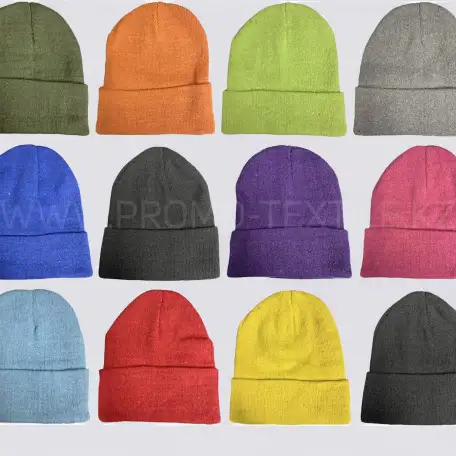 Шапки зимние оптом однотонные под нанесение логотипа, фотография 1