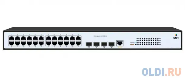 Управляемый гигабитный poe коммутатор уровня 2, 24 порта 10/100/1000base-t с поддержкой, фотография 1