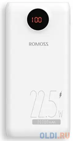 Внешний аккумулятор power bank 20000 мач romoss sw20pf белый, фотография 1