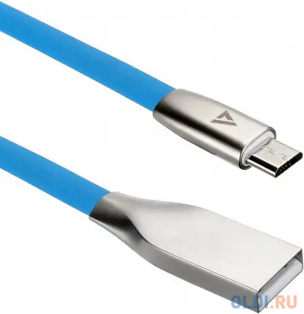 Кабель microusb 1.2м acd acd-u922-m1l плоский синий, фотография 1