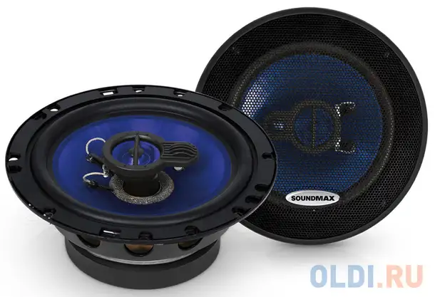 Автоакустика soundmax sm-cse603 коаксиальная 3-полосная 16см 110вт-220вт, фотография 1