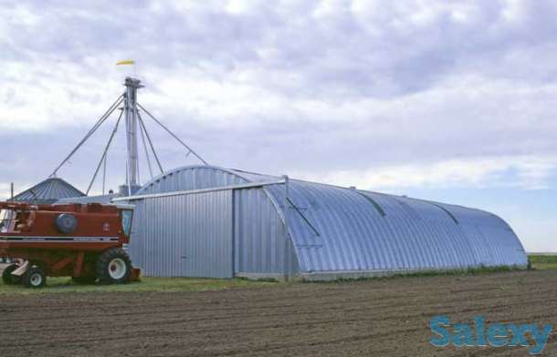 Зернохранилища арочные напольного типа - стальные амбары, фотография 1