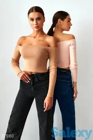 Трикотажный топ базового цвета, фотография 1