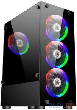 1stplayer v2-a-4r1 корпус fire dancing v2-a / atx, tempered glass /, фотография 1