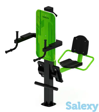 Жим ногами+брусья (зеленый) - уличный тренажер - ст 023-12, фотография 1