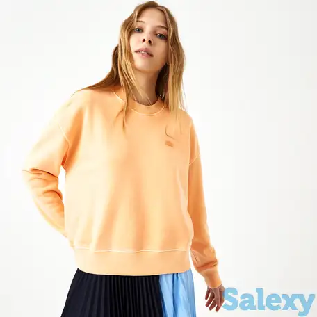 Женская толстовка lacoste l!ve из выцветшего хлопкового флиса с круглым вырезом, фотография 1